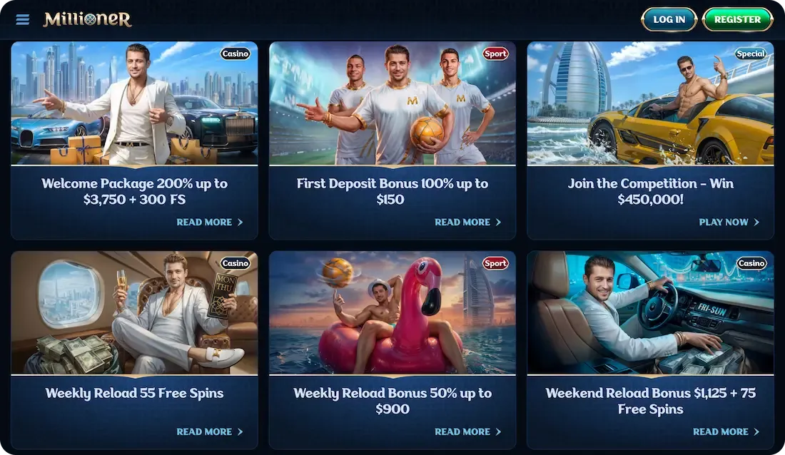 millioner casino bonus all
