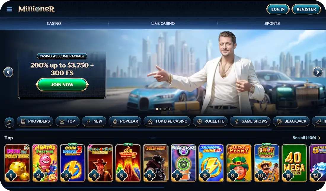 millioner casino site